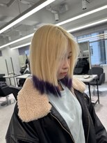 ペレ 渋谷(PELE)&nbsp;イメチェン/ホワイトブロンド/外ハネボブ/ワイドバング/渋谷