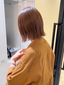 サンタフェ 柳津店(Santa'Fe) Santa'Fe式脱白髪染め白髪ぼかしカラー/ボブ/キャメル