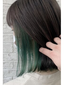 アジールヘア 池袋東口店(agir hair) インナーカラー/イヤリングカラー/オリーブ/寒色/池袋/練馬