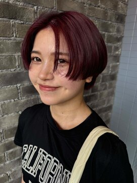 レム 泉中央店(L.E.M) ハンサムショート×ワインレッド