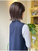 〈浅草 半個室 白髪ぼかし×ぱつっとラインボブ