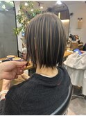 アンブレラカラー×切りっぱなしボブ