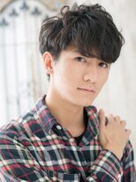 モッズヘア メン 仙台愛子駅前店(mod's hair men) カルマパーマ黒髪ツーブロック小顔カジュアルショートc仙台愛子