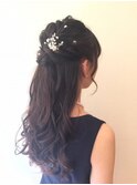 編み込みハーフアップアレンジ