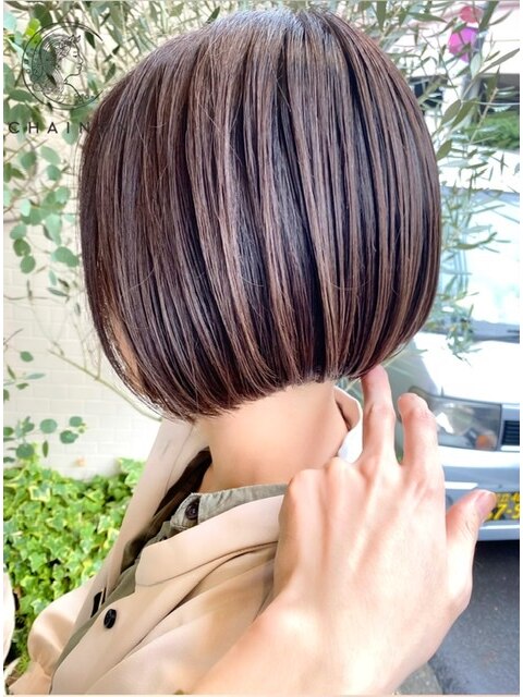 スリークボブローライト厚めバング　梅ヶ丘ヘアサロン