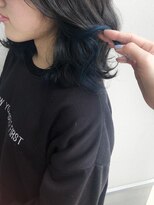 10711 となりの美容室&nbsp;【インナーカラー】ターコイズブルーとダークグレー