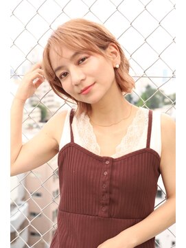 エクリフルール(equri fleur) 【ケアブリーチ使用】　夏ミルクティーベージュ×外ハネボブ