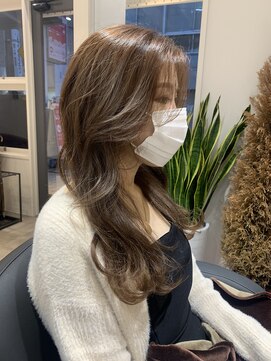 エイト オカチ 上野御徒町店(EIGHT okachi) ラベンダーベージュ×顔周りレイヤー