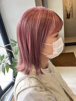 ヘアー アイス ルーチェ(HAIR ICI LUCE) ピンクカラー 暖色カラー ボブ / 山中