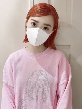 ベティ(Bettie) オレンジヘアー 韓国 韓国風ヘア 切りっぱなし ボブ