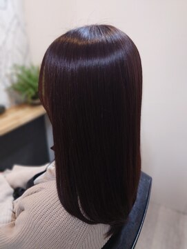 ヘアーカルチャー 小倉台店 HAIR CULTURE ミディアムストレートダークブラウン艶髪30代40代50代