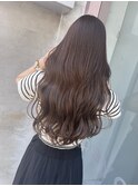 ココアブラウン ロングヘアスタイル