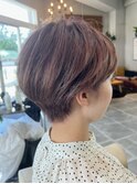 大人上品 ショートボブ くすみグレージュブラウン 30代40代