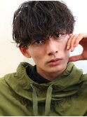 波巻きパーマメンズツイストスパイラルパーマツーブロック