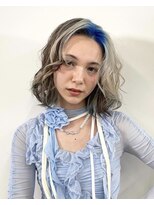 レコ 渋谷(LECO)&nbsp;フェイスレイヤーボブのポイントブリーチデザインカラー