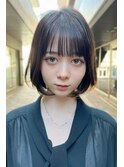 ひし形ボブ　レイヤーボブ　オリーブベージュ　藤沢