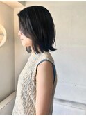 前髪長めの大人ミディアムレイヤー/くびれヘア/外ハネボブ