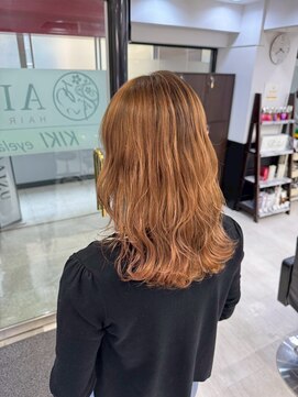 アイズ 本厚木(AIZU) 白髪ぼかしカラー ピンクベージュ