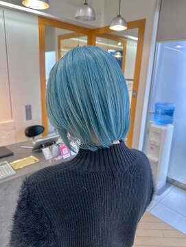 ユニ バイ マグ 長野店(Uni.by Mag) ハイトーン♪ダブルカラーブリーチペールブルー