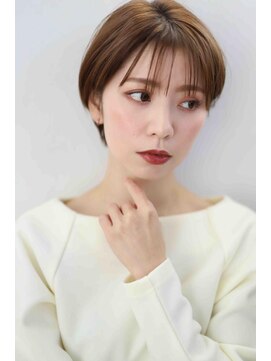 ムウ 難波(MOU) ナチュラルボブ暗めカラーグランマッシュデザイン20代30代40代50