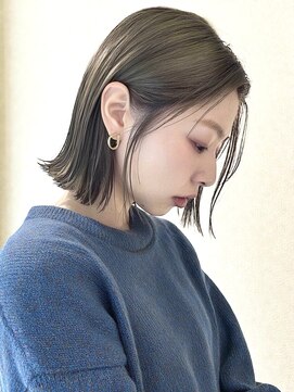 ノラギンザユー(NORA GINZA/U) 切りっぱなし外ハネボブ艶暗髪シースルーバング