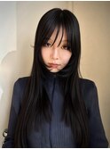 小顔見せ叶う黒髪フェイスレイヤーカット