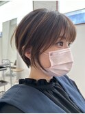 丸みショート耳掛けショート大人上品マッシュショート20代30代