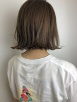 ヘア プロデュース キュオン(hair produce CUEON.) 切りっぱなしボブ×くすみベージュ