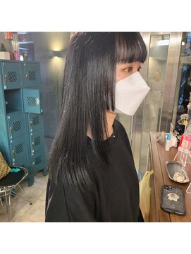 ギフトサニーサイド(gift sunny side) 姫カット*ブルーブラックヘア