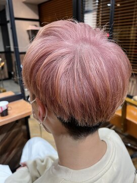 オーブ ヘアー リリー 博多2号店(AUBE HAIR lily) ペールトーンのピンクベージュカラー
