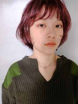 シアン(SYAN) 【清水】マッシュボブ/ピンクカラー/ハイトーンカラー/