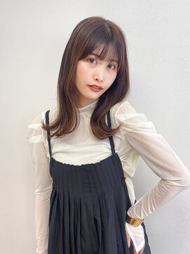 バサ 久米川店(BASSA) ミディアムレイヤーワンカールヘア/質感再整カラー