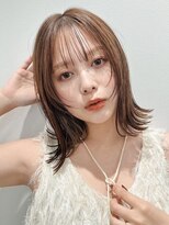 エニ 自由が丘(ENi)&nbsp;黒髪/グレーベージュ/レイヤーロング/前髪パーマ[自由が丘駅]