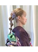 二十歳の集い＊たまねぎアレンジヘアー編みおろしヘアアレンジ