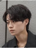 渋谷メンズパーマ緩め波巻きパーママッシュウルフカットツイスパ