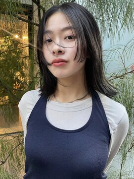 ノラギンザユー(NORA GINZA/U) 顔まわりカットステップカットミディアムボブグレージュ