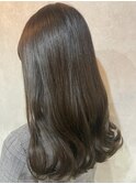 #20代#ダブルカラー#オリーブベージュ#透け感#髪質改善