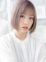 モッズヘア 上尾西口店(mod's hair)&nbsp;小顔ミルクティーピンク切りっぱなしボブディ10代20代30代