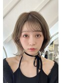 イメチェン外ハネボブ美髪ワイドバング顔周りレイヤーボブ/渋谷