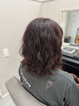 アウラヘアーサロン(aura hair salon) カーリーパーマ×ピンクベージュ