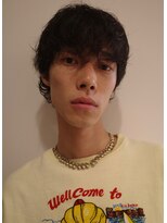 ブルートマト(BLUE TOMATO)&nbsp;メンズカットマッシュウルフセンターパートメンズパーマ