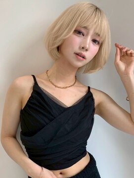 ユーフォリア 渋谷グランデ(Euphoria SHIBUYA GRANDE) 抜きっぱなしブロンド ボブ ハイトーン ブリーチ 10代20代 艶髪