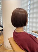 丸みボブに秋カラー