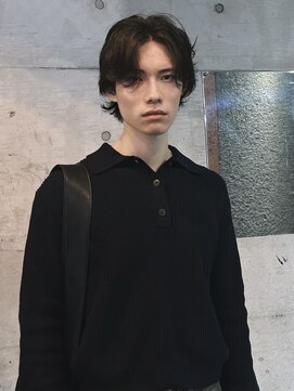 メゾンアクア 表参道(Maison ACQUA) =メンズボブ/フェザーパーマ／MEN’S HAIR/ブルーブラック