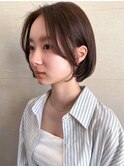 小顔ヘア/ココアベージュ/ボブ/前髪カット/縮毛矯正/韓国風