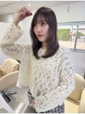 レイヤーカットにラベンダーグレー