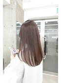 韓国顔まわりレイヤーカットグレージュオリーブベージュブラウン