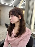 市野瀬裕奈/博多韓国ヘア/前髪顔周りカット/レイヤーカット/暗め