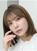 表参道酸性ストレート外ハネボブ髪質改善アッシュグレー30代
