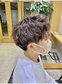 波巻きパーマ×ツーブロック